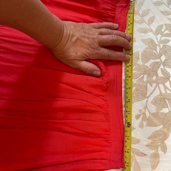 & Other Stories Los Angeles Atelier Women's Red A-Line Midi Skirt Lined Size 12 - Picture 4 of 11